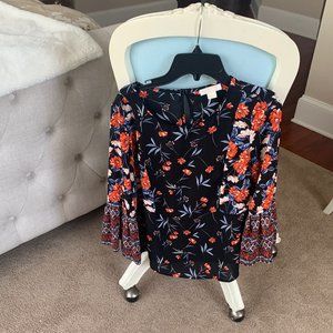 Finn Grace Floral Blouse in Red/Blue Size XS
